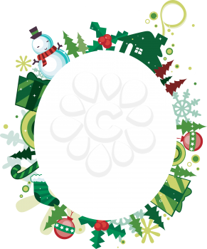 Royalty Free Clipart Image of a Christmas Frame
