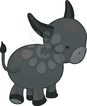 Royalty Free Clipart Image of a Water Buffalo