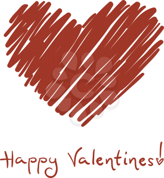Royalty Free Clipart Image of a Valentine Greeting With a Heart