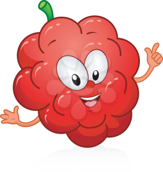 Royalty Free Clipart Image of a Cartoon Raspberry