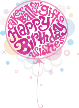 Royalty Free Clipart Image of a Large Birthday Balloon