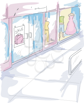 Royalty Free Clipart Image of a Mall