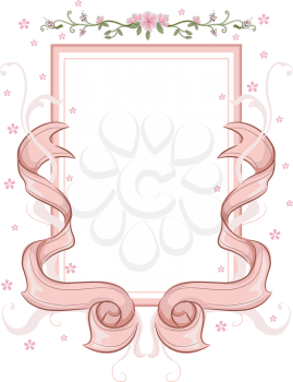 Royalty Free Clipart Image of a Fancy Pink Frame