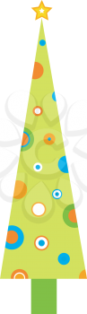 Royalty Free Clipart Image of a Christmas Tree With Circles