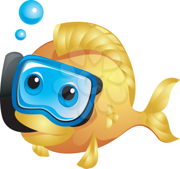 Royalty Free Clipart Image of a Snorkelling Fish