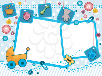 Royalty Free Clipart Image of a Baby Themed Frame