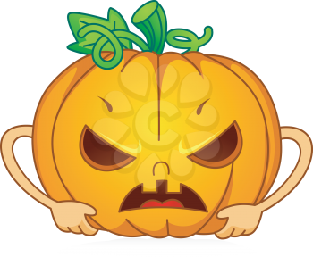 Royalty Free Clipart Image of an Angry Jack-o-Lantern