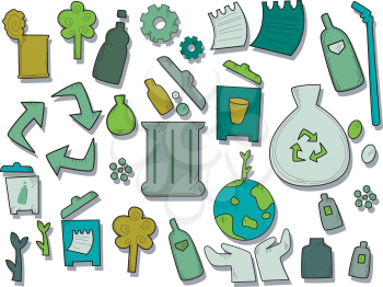Royalty Free Clipart Image of Recycle Icons
