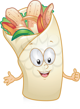 Royalty Free Clipart Image of a Wrap Giving a Thumbs Up