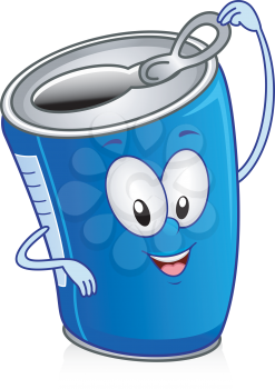 Royalty Free Clipart Image of a Canned Drink Flipping the Tab