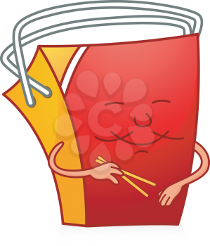 Royalty Free Clipart Image of a Chinese Food Container