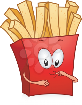 Royalty Free Clipart Image of Cartoon French Fries