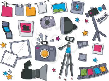 Royalty Free Clipart Image of a Set of Photography Icons