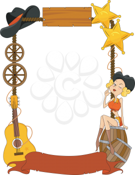 Royalty Free Clipart Image of a Western Frame