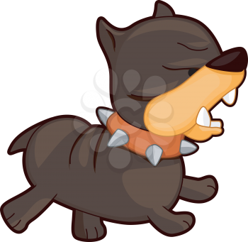 Royalty Free Clipart Image of an Angry Pit Bull Pup