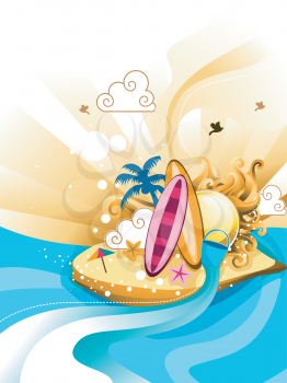 Royalty Free Clipart Image of an Abstract Beach Scene