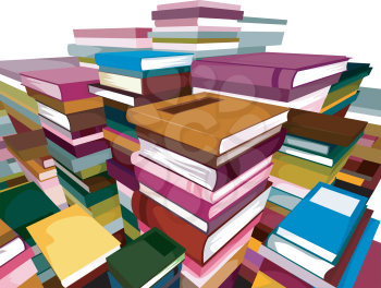 Royalty Free Clipart Image of a Pile of Books