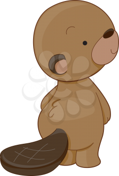 Royalty Free Clipart Image of a Beaver