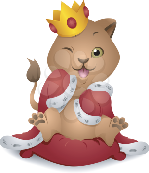 Royalty Free Clipart Image of a Lion Cub Prince