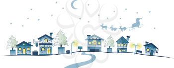 Christmas Urban Scene with Clipping Path