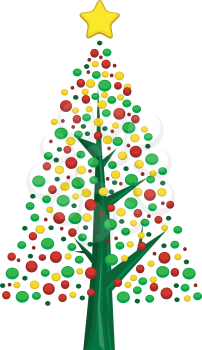 Royalty Free Clipart Image of a Ornamental Christmas Tree