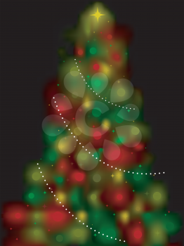 Royalty Free Clipart Image of a Shimmery Christmas Tree