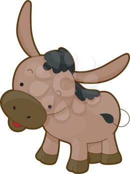 Royalty Free Clipart Image of a Donkey