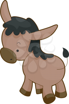 Royalty Free Clipart Image of a Baby Donkey