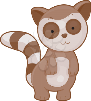 Royalty Free Clipart Image of a Cartoon Lemur