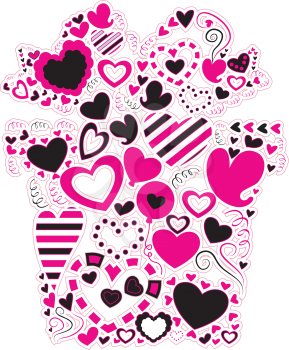 Royalty Free Clipart Image of Heart Doodles