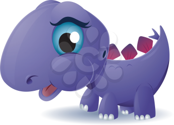Royalty Free Clipart Image of a Stegosaurus With Big Eyes
