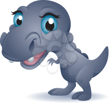 Royalty Free Clipart Image of a Baby T-Rex