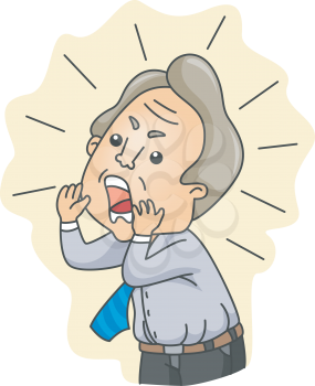 Royalty Free Clipart Image of a Man Yelling