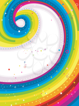 Royalty Free Clipart Image of an Abstract Rainbow Swirl