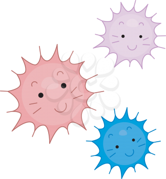 Royalty Free Clipart Image of Three Sea Urchins