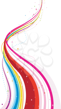 Royalty Free Clipart Image of a Colourful Flourish on White