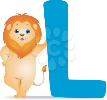 Royalty Free Clipart Image of a Lions With an L