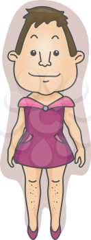Royalty Free Clipart Image of a Man in Dress
