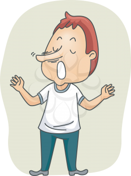 Royalty Free Clipart Image of a Man With a Big Nose