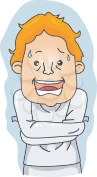 Royalty Free Clipart Image of a Man in a Straitjacket