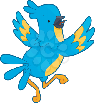 Royalty Free Clipart Image of a Blue Parrot