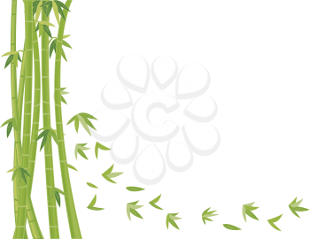 Royalty Free Clipart Image of a White Background With Bamboo