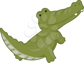 Royalty Free Clipart Image of a Crocodile
