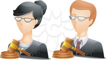 Royalty Free Clipart Image of Two Faceless Judges