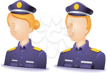Royalty Free Clipart Image of Faceless Police