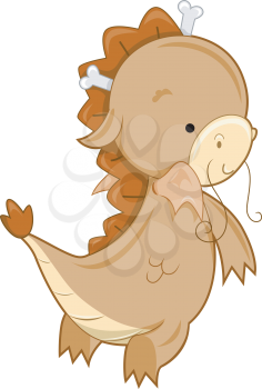 Royalty Free Clipart Image of a Baby Dragon