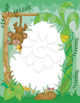 Royalty Free Clipart Image of a Jungle Frame