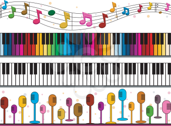 Royalty Free Clipart Image of Four Music Borders