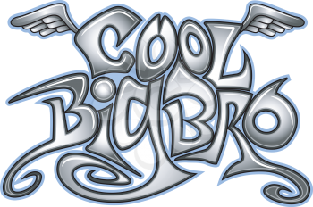Royalty Free Clipart Image of the Words Cool Big Bro