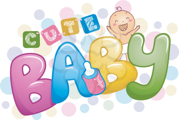 Royalty Free Clipart Image of a Cute Baby Design